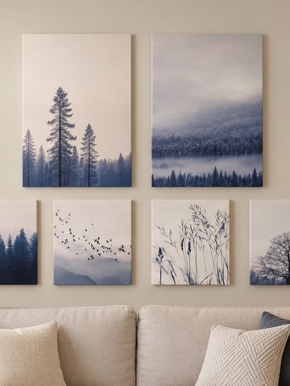 IKEA Beige and Navy Forest Gallery Wall Art Set